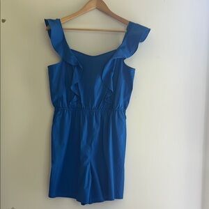 H&M Vibrant Blue Ruffle Sleeve Romper